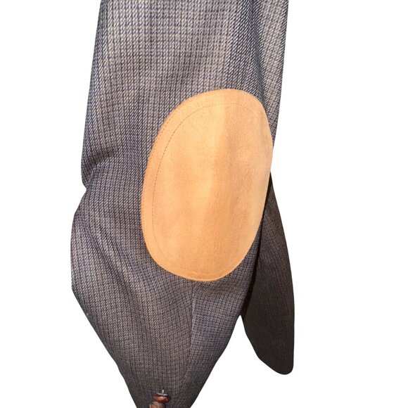 Austin Reed Blazer Sport Jacket 46L Wool Blend Brown Houndstooth Elbow Patches - Picture 4 of 14